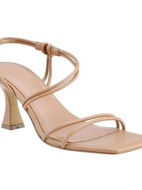 Marc Fisher Nude Strappy Mid-Heel Sandal